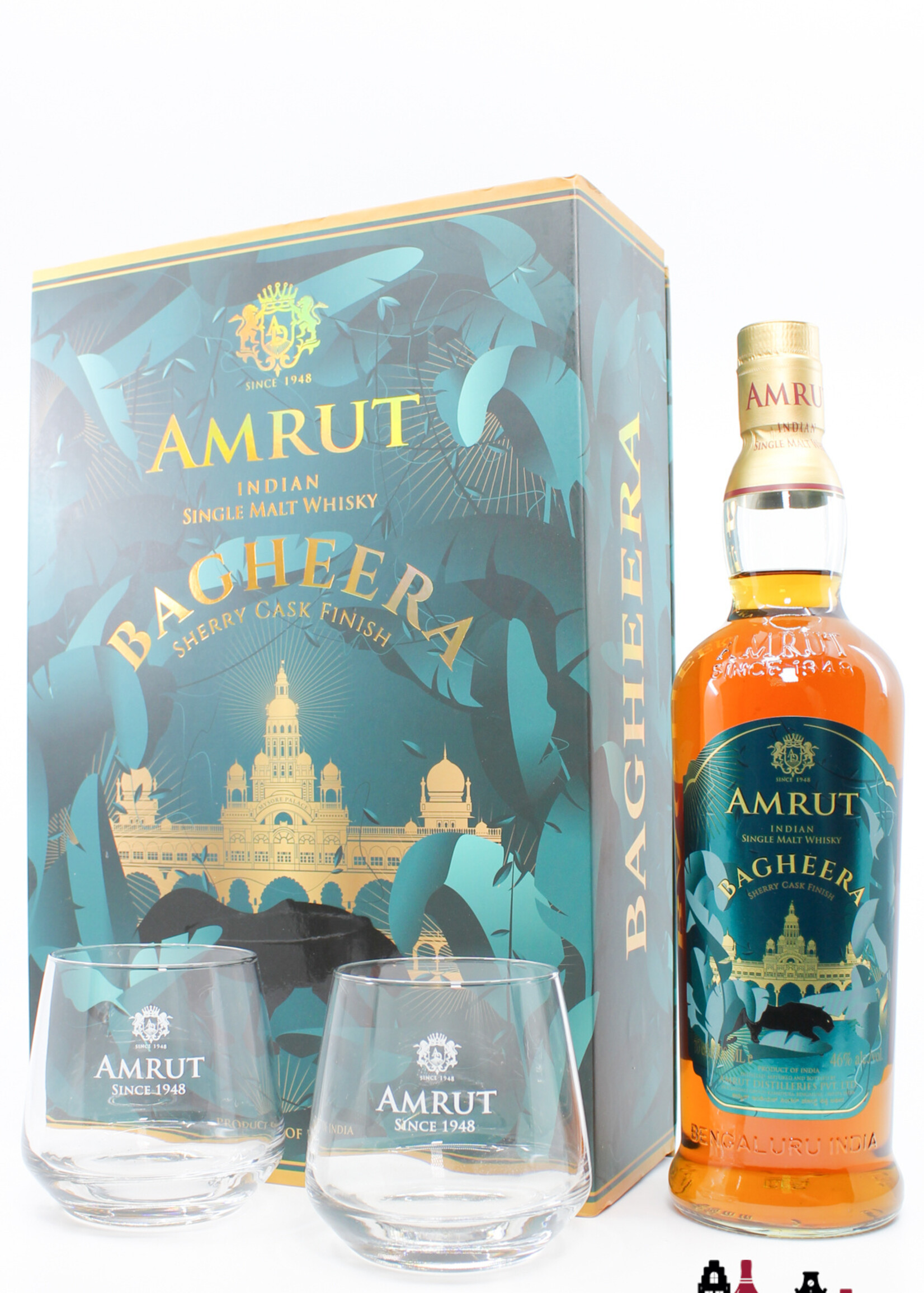 Amrut Amrut 2020 - Bagheera - Sherry Cask Finish - Batch No. 1 46% (giftset incl. two glasses)