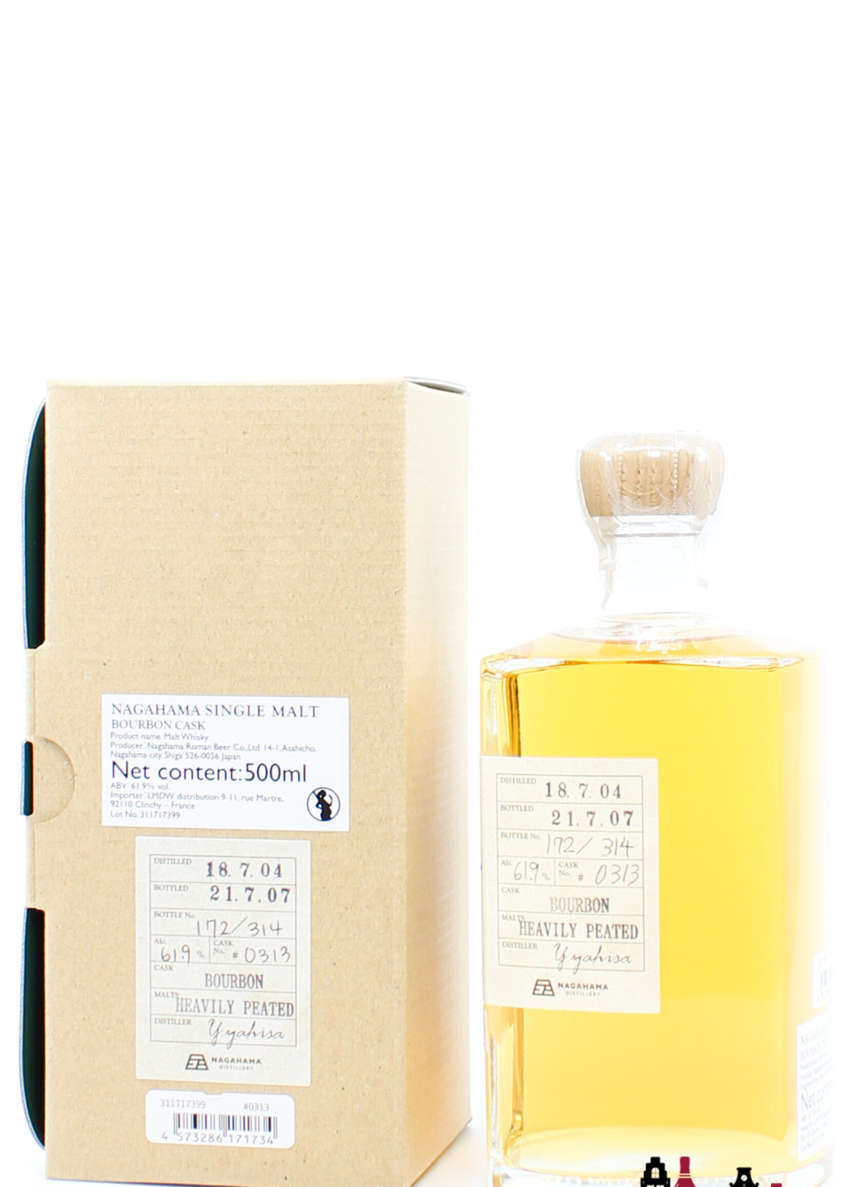 Nagahama Nagahama 3 Years Old 2018 2021 - Bourbon Cask - Hand Craft - Cask 313 61.9% (1 of 314)