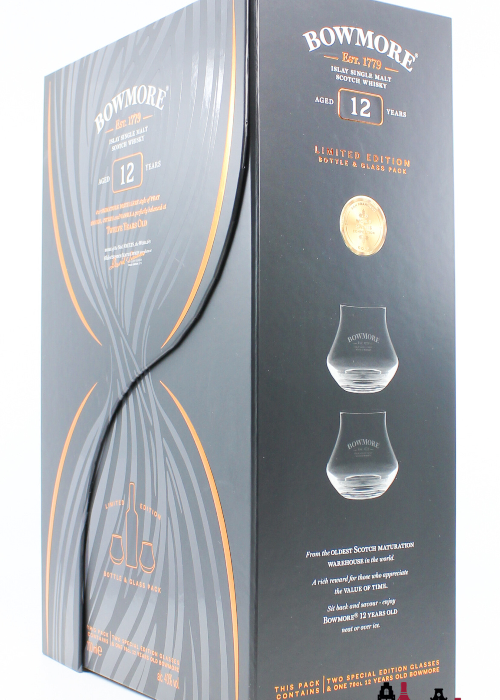Bowmore Bowmore 12 Years Old - Giftpack / Giftbox incl. two special edition glasses 40%