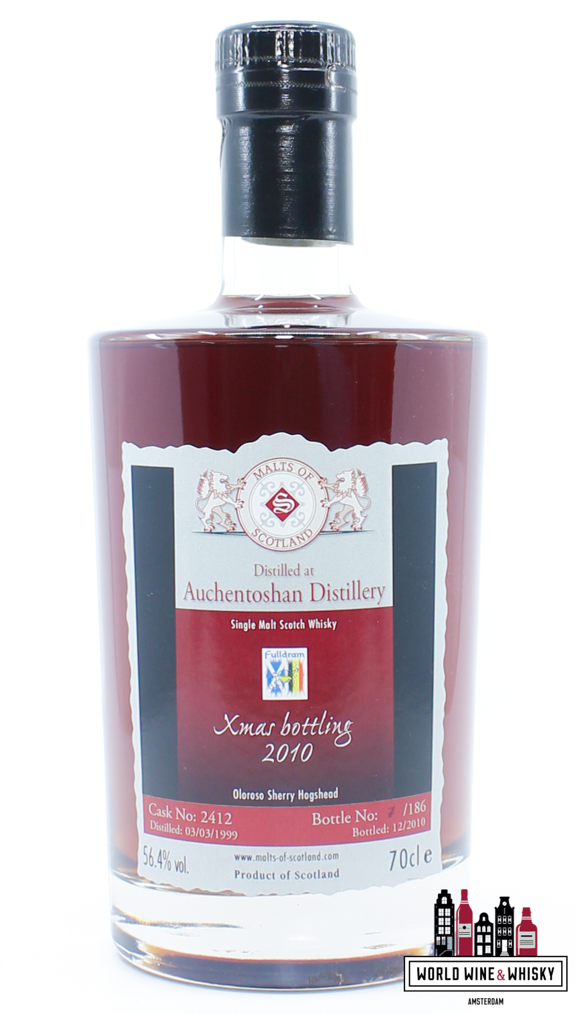 Auchentoshan Auchentoshan 1999 2010 - Cask 2412 - Malts of Scotland - Fulldram Xmas bottling 56.4% (1 of 186)