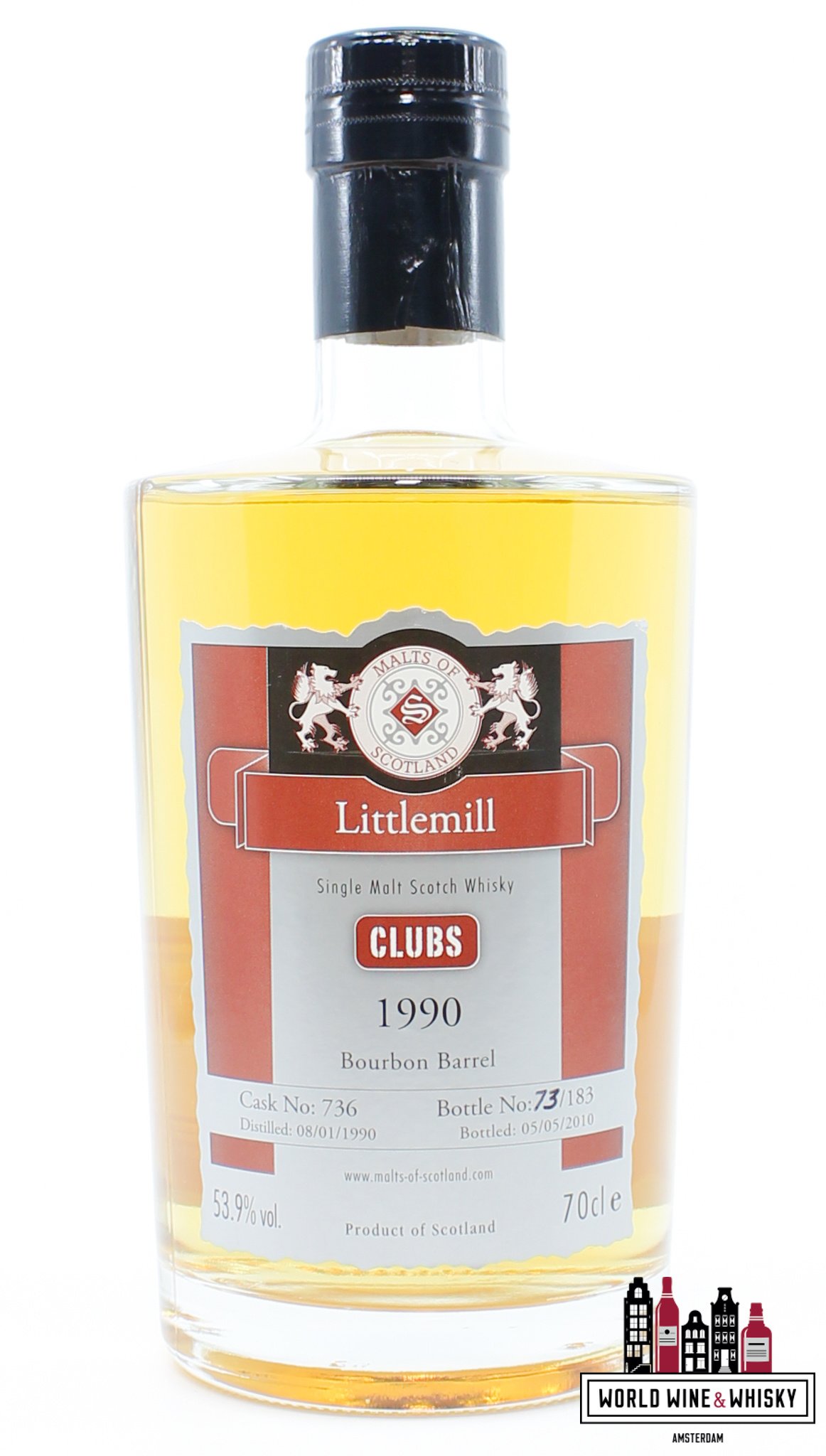 Littlemill Littlemill 20 Years Old 1990 2010 - Cask 736 - Malts of Scotland 'Clubs/Fulldram' 53.9% (1 of 183)