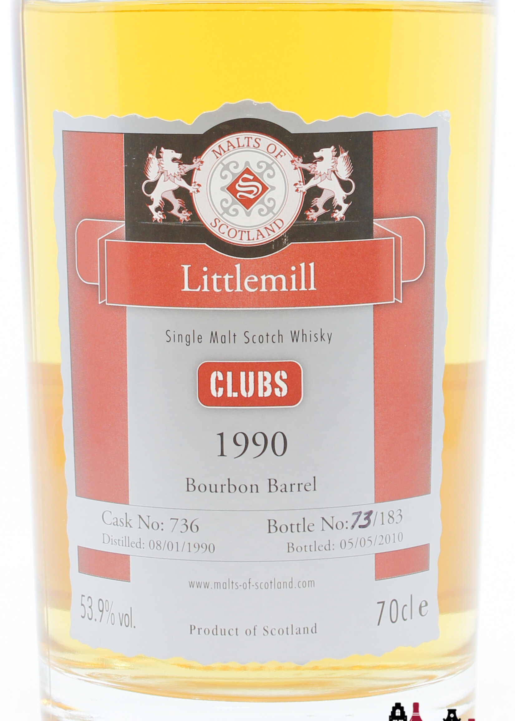 Littlemill Littlemill 20 Years Old 1990 2010 - Cask 736 - Malts of Scotland 'Clubs/Fulldram' 53.9% (1 of 183)