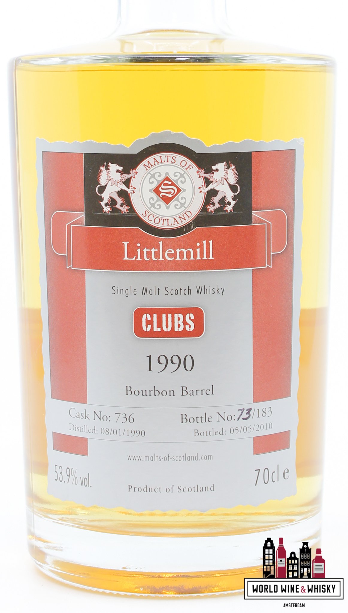 Littlemill Littlemill 20 Years Old 1990 2010 - Cask 736 - Malts of Scotland 'Clubs/Fulldram' 53.9% (1 of 183)