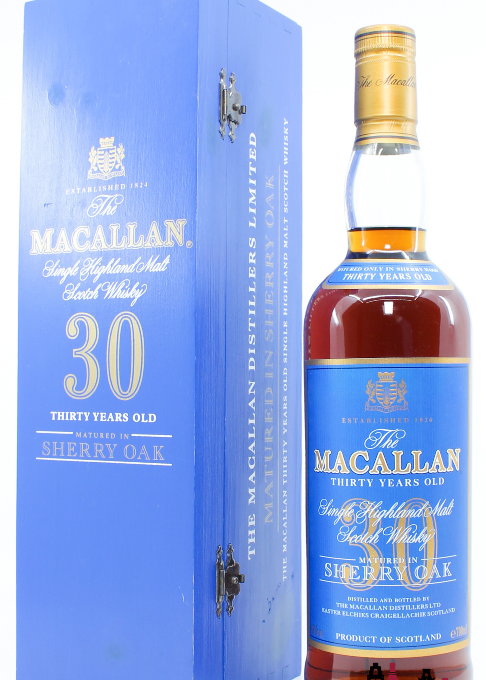 The Macallan Macallan 30 Years Old - Sherry Oak - Blue Label 43% (in wooden case)