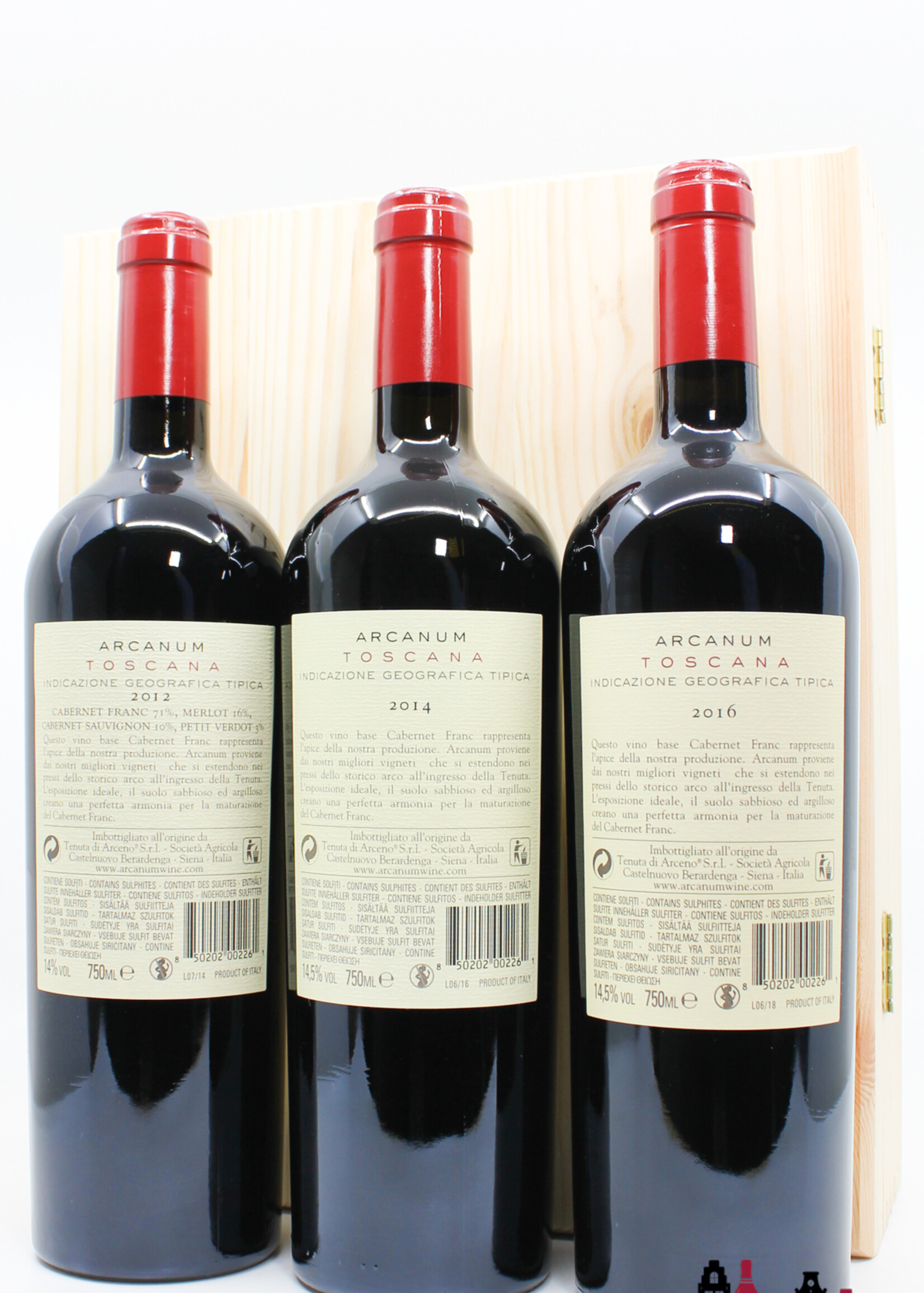 Tenuta di Arceno Arcanum - Tenuta di Arceno 2012, 2014 and 2016 Toscana (in OWC)