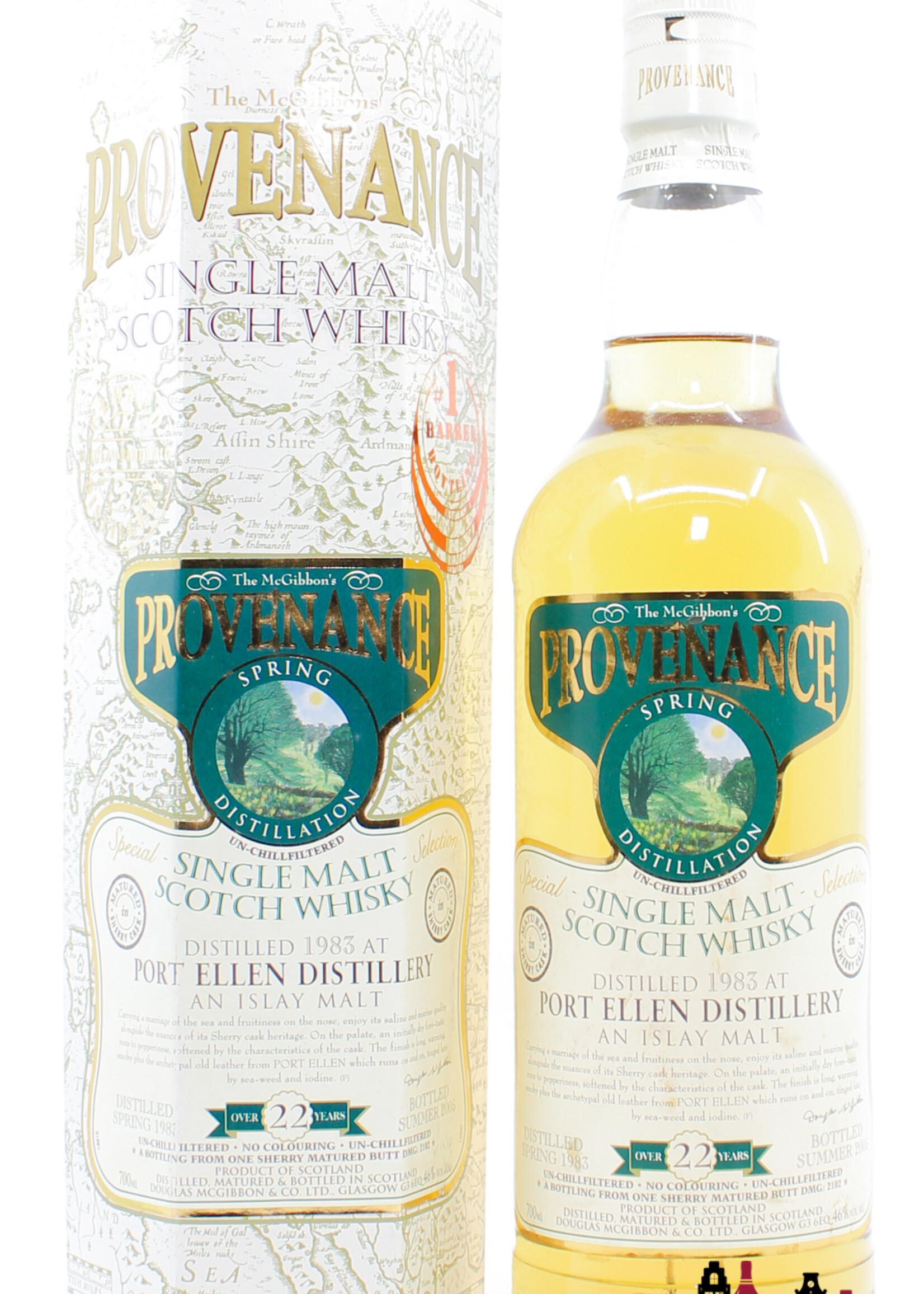 Port Ellen Port Ellen 22 Years Old - Spring 1983, Summer 2005 - Provenance - Cask 2102 - Douglas McGibbon 46% (Closed Distillery)