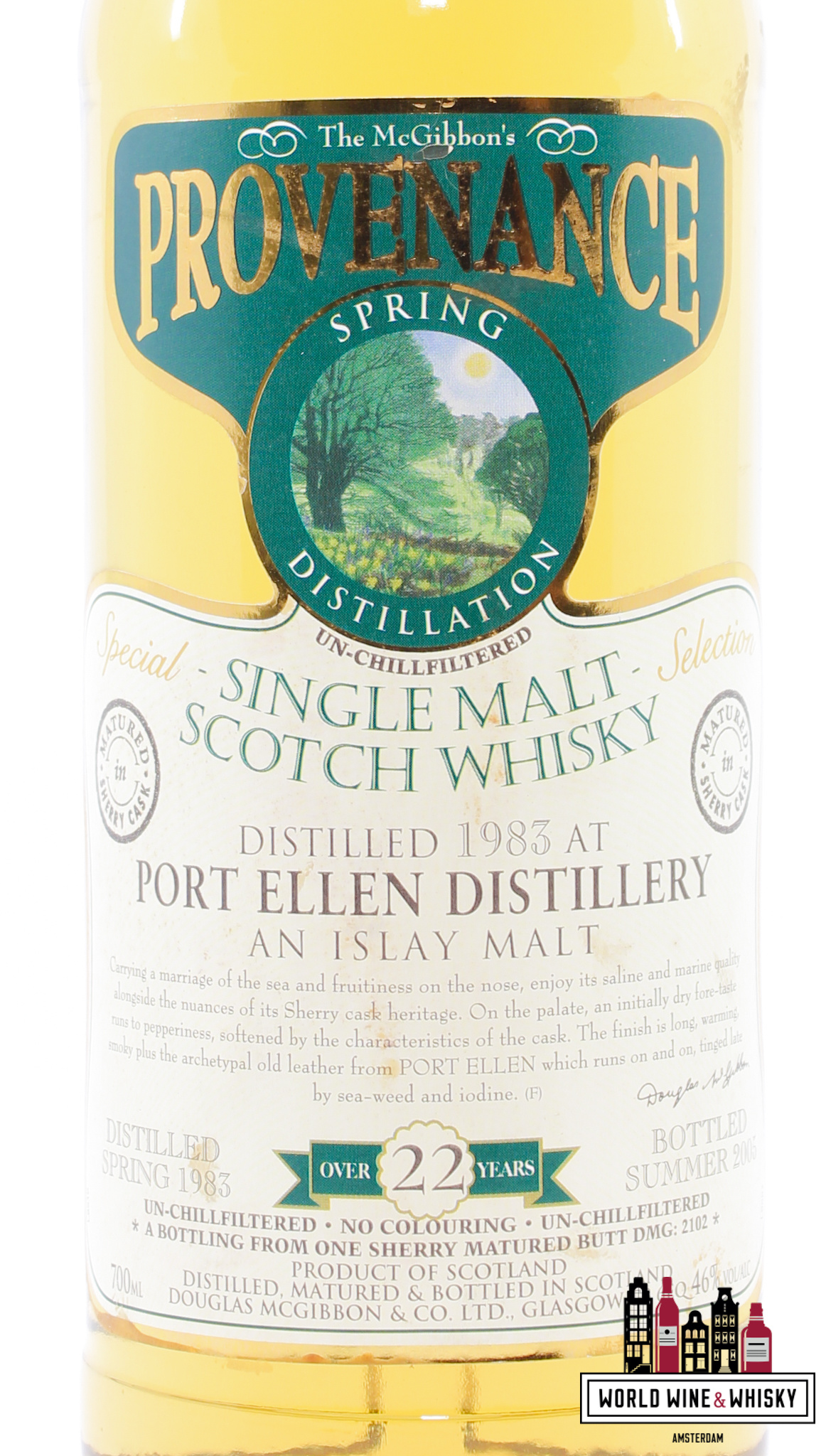 Port Ellen Port Ellen 22 Years Old - Spring 1983, Summer 2005 - Provenance - Cask 2102 - Douglas McGibbon 46% (Closed Distillery)