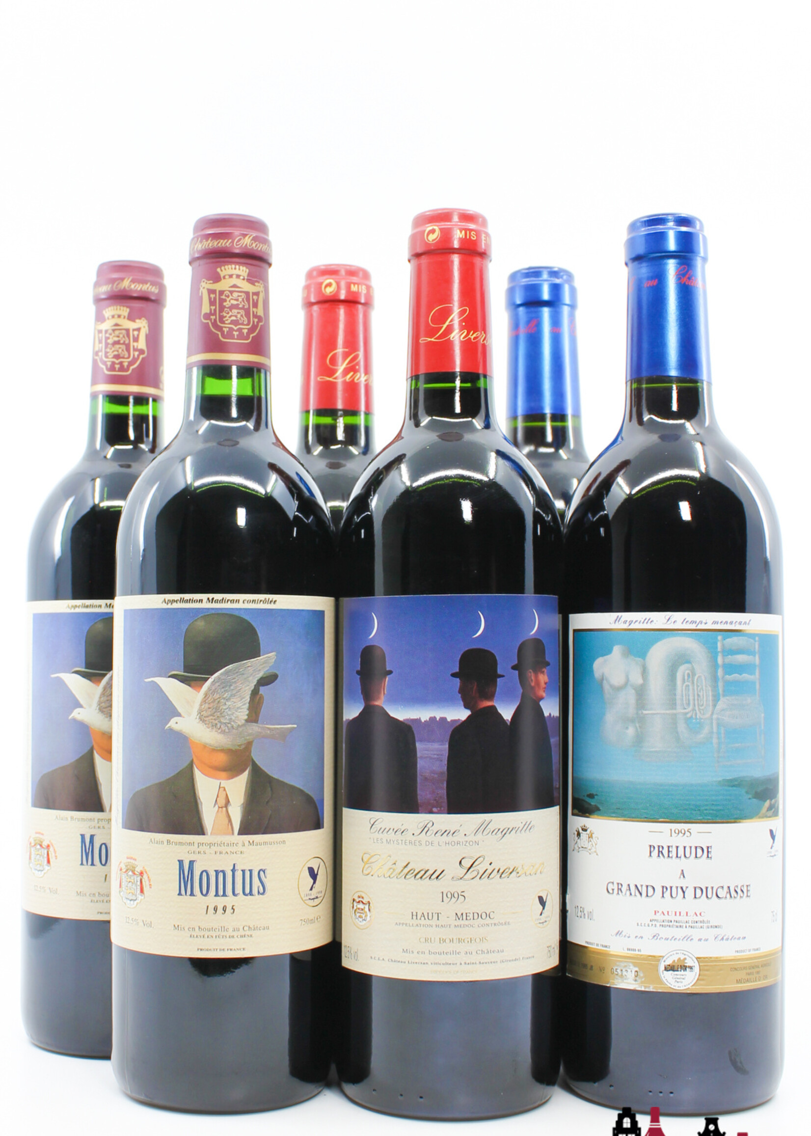 Château Grand-Puy Ducasse René Magritte 1995: 2x Chateau Montus 1995, 2x Chateau Liversan 1995 & 2x Prélude à Grand Puy Ducasse 1995 (6 bottles in OWC)