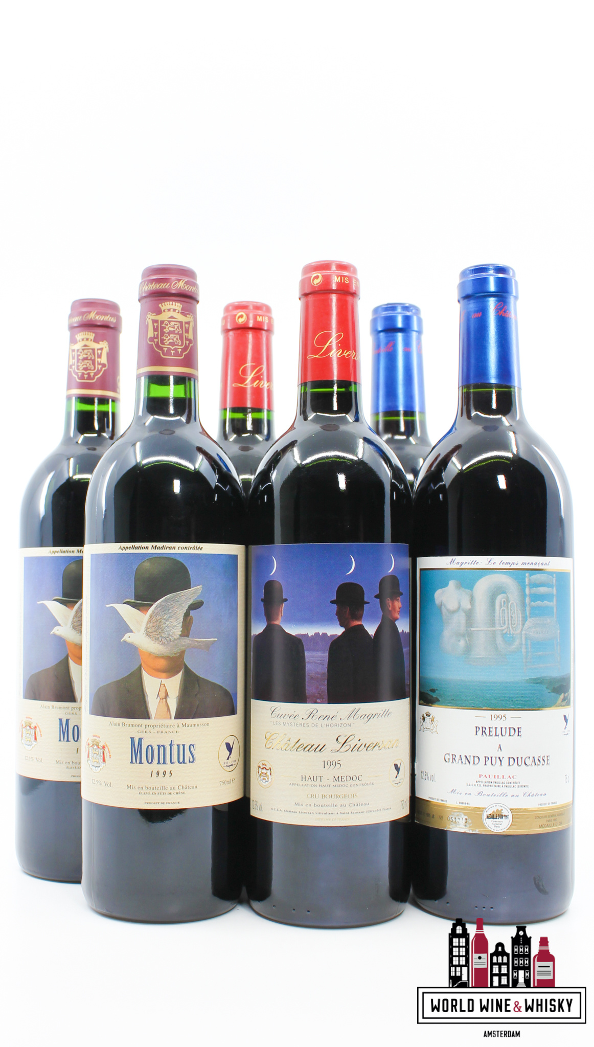 Château Grand-Puy Ducasse René Magritte 1995: 2x Chateau Montus 1995, 2x Chateau Liversan 1995 & 2x Prélude à Grand Puy Ducasse 1995 (6 bottles in OWC)