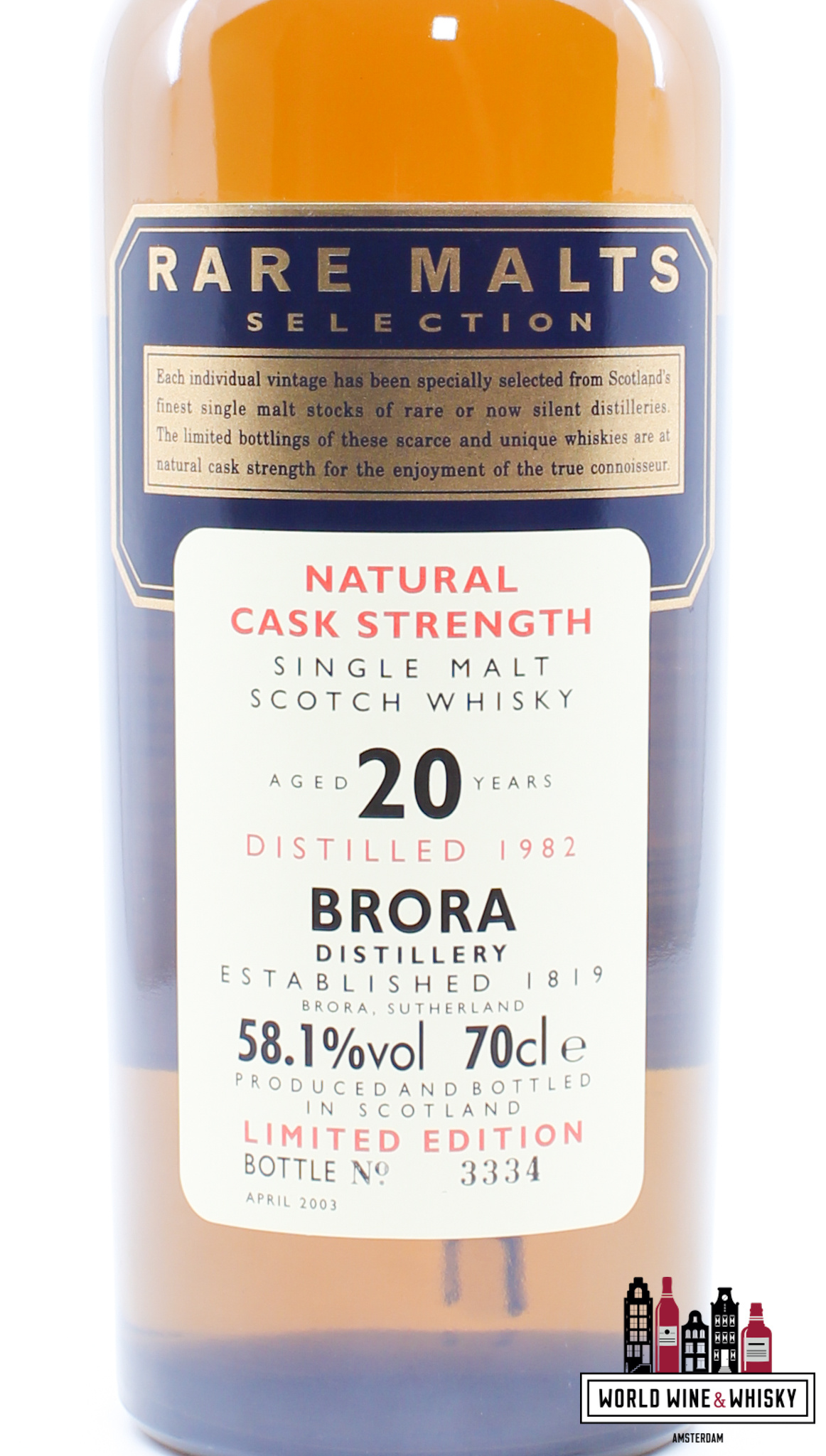 Brora Brora 20 Years Old 1982 2003 - Rare Malts Selection - Natural Cask Strength 58.1% (Closed Distillery)