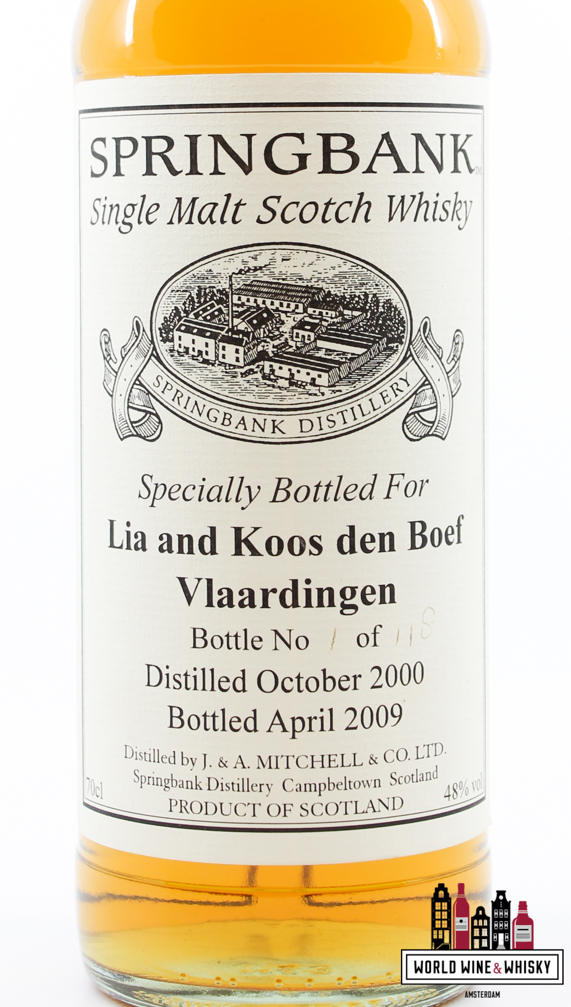 Springbank Springbank 8 Years Old 2000 2009 - Private Bottling - Lia and Koos den Boef, Vlaardingen 48% (1 of 118)