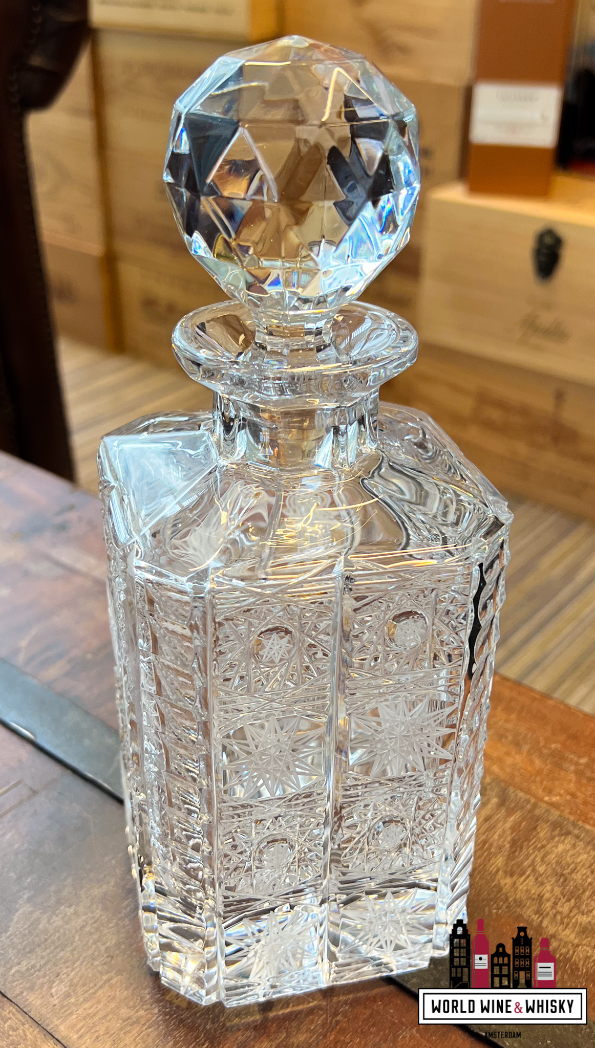 Crystal Decanter Luxe Kristal whisky karaf incl. stopper (handgemaakt & handgeslepen)