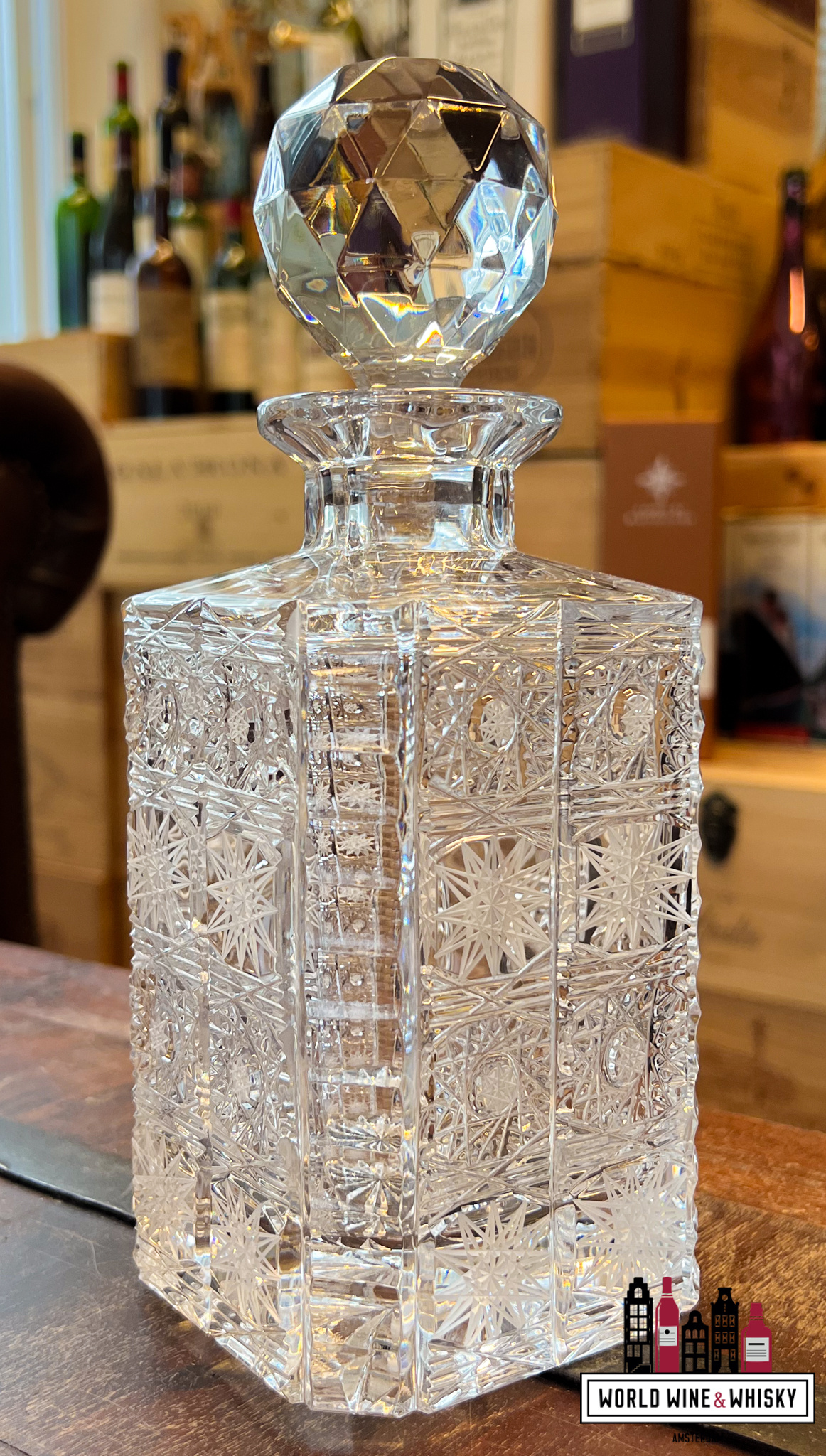 Crystal Decanter Luxe Kristal whisky karaf incl. stopper (handgemaakt & handgeslepen)