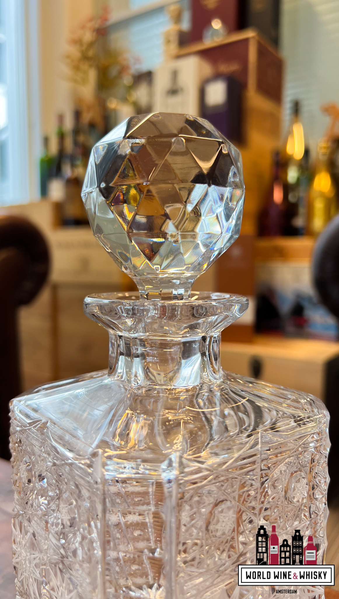 Crystal Decanter Luxe Kristal whisky karaf incl. stopper (handgemaakt & handgeslepen)