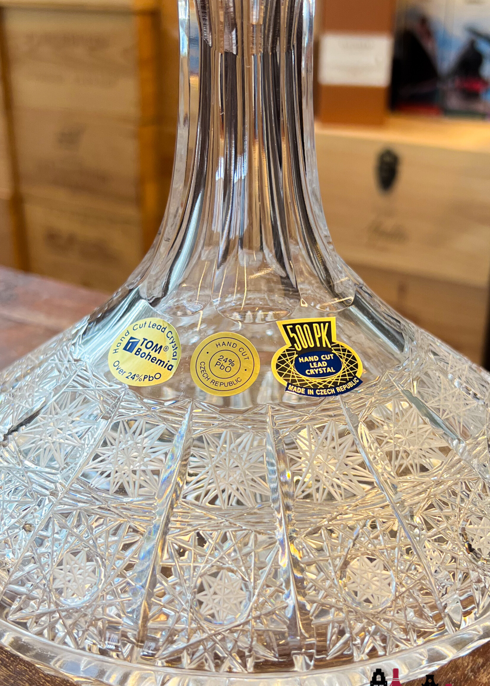 Crystal Decanter Luxe Kristal whisky scheepskaraf incl. stopper (handgemaakt & handgeslepen)