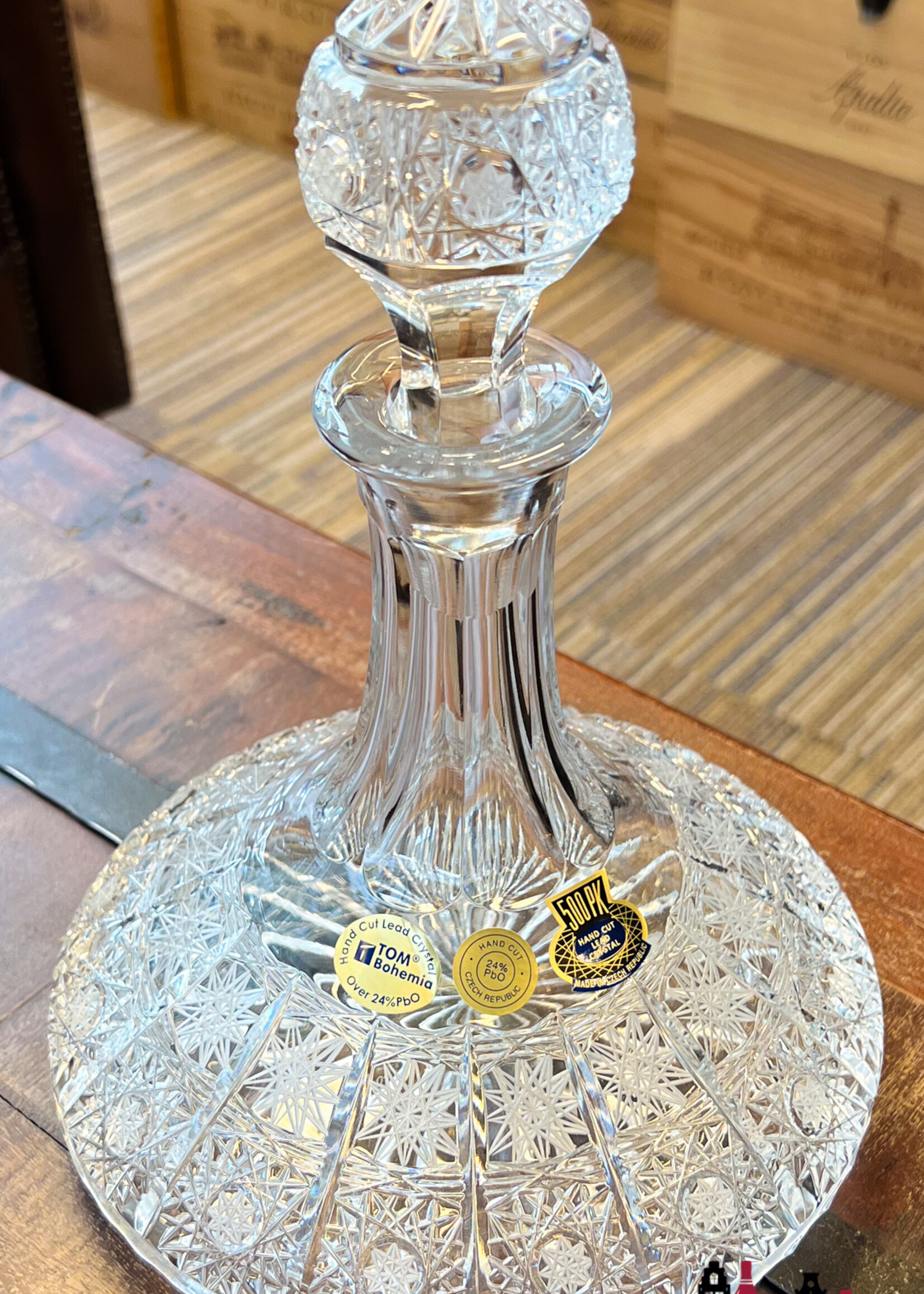 Crystal Decanter Luxury Crystal whisky ships decanter incl. stopper (handmade and hand cut)