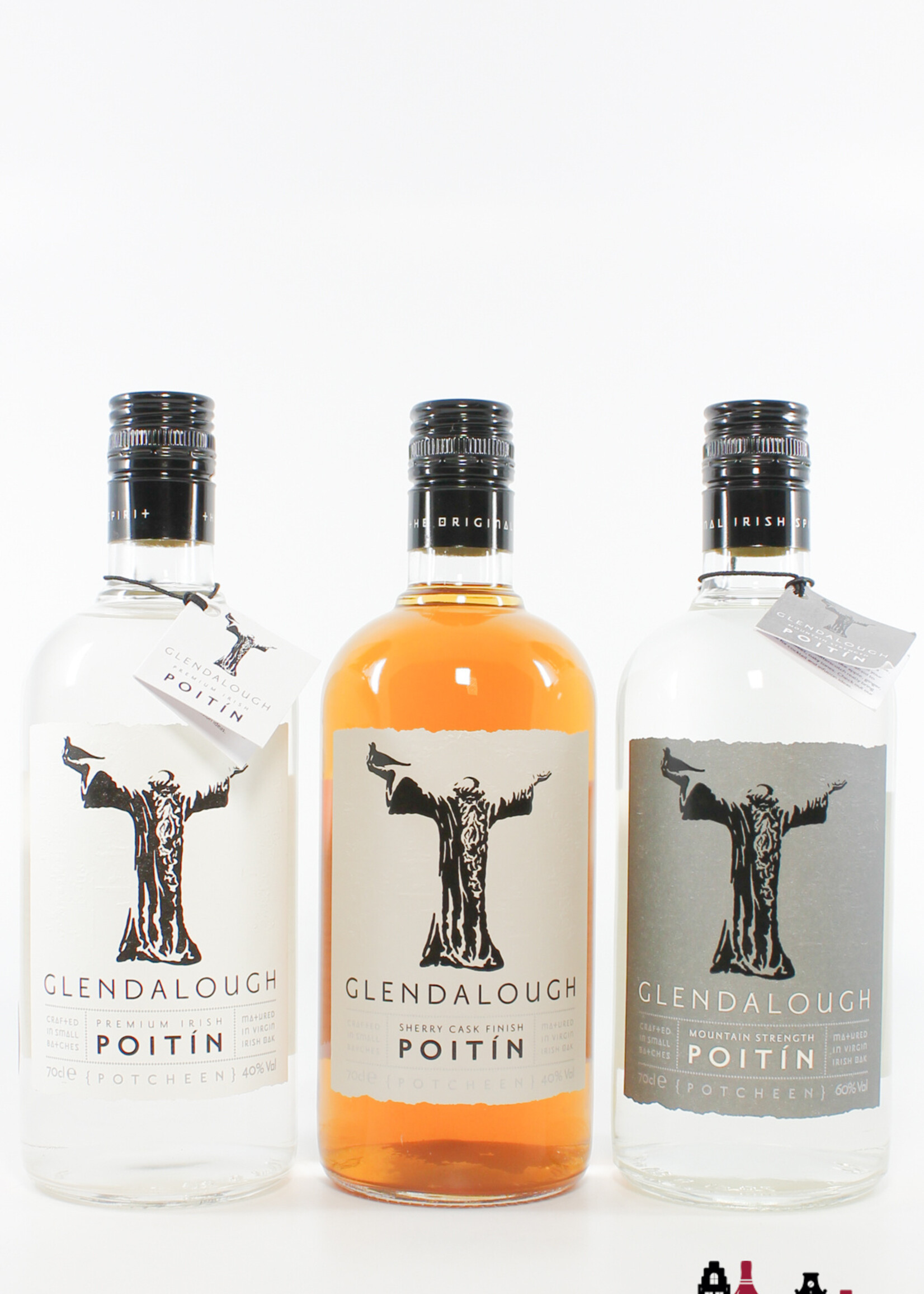 Glendalough Glendalough Poitín - Premium Irish, Sherry Cask Finish & Mountain Strength - set of 3 bottles