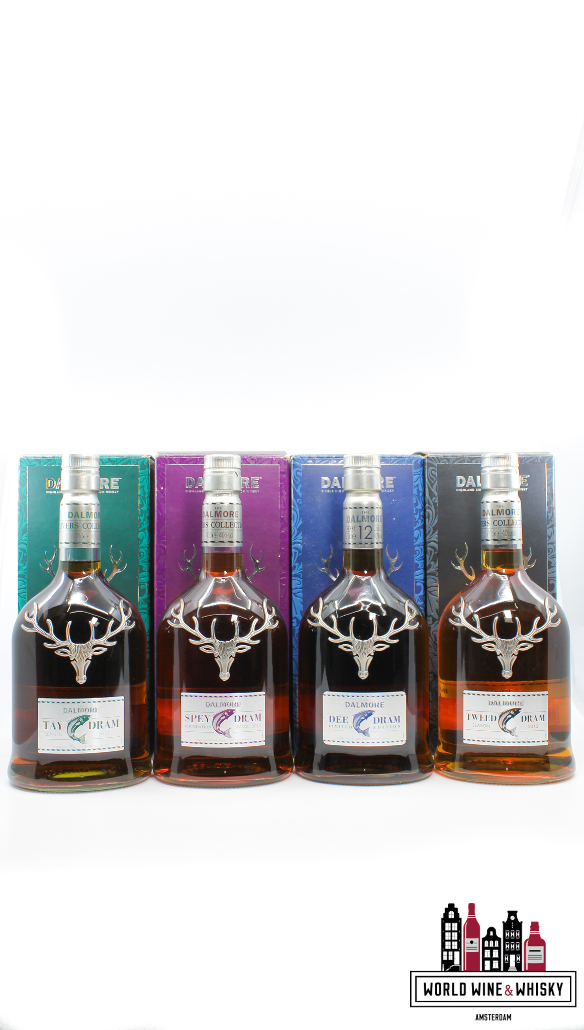 Dalmore Dalmore 2012 - Rivers Collection: Tray, Spey, Dee & Tweed Dram 40% (full set)