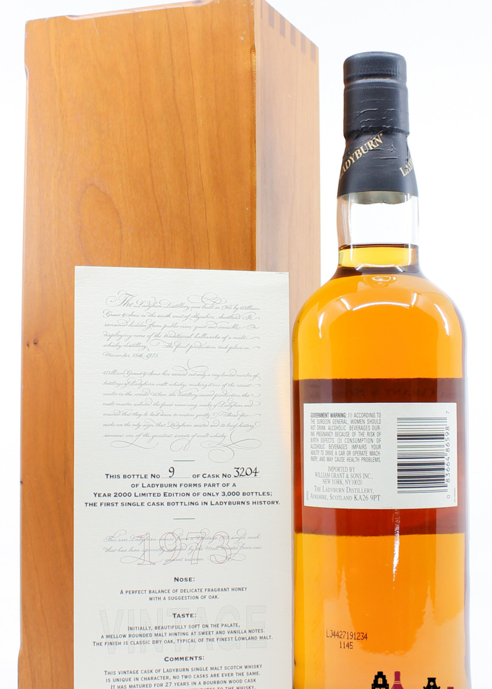 Ladyburn Ladyburn 27 Years Old 1973 2000 - Vintage Single Cask - Cask 3204 50.4% (1 of 3000)