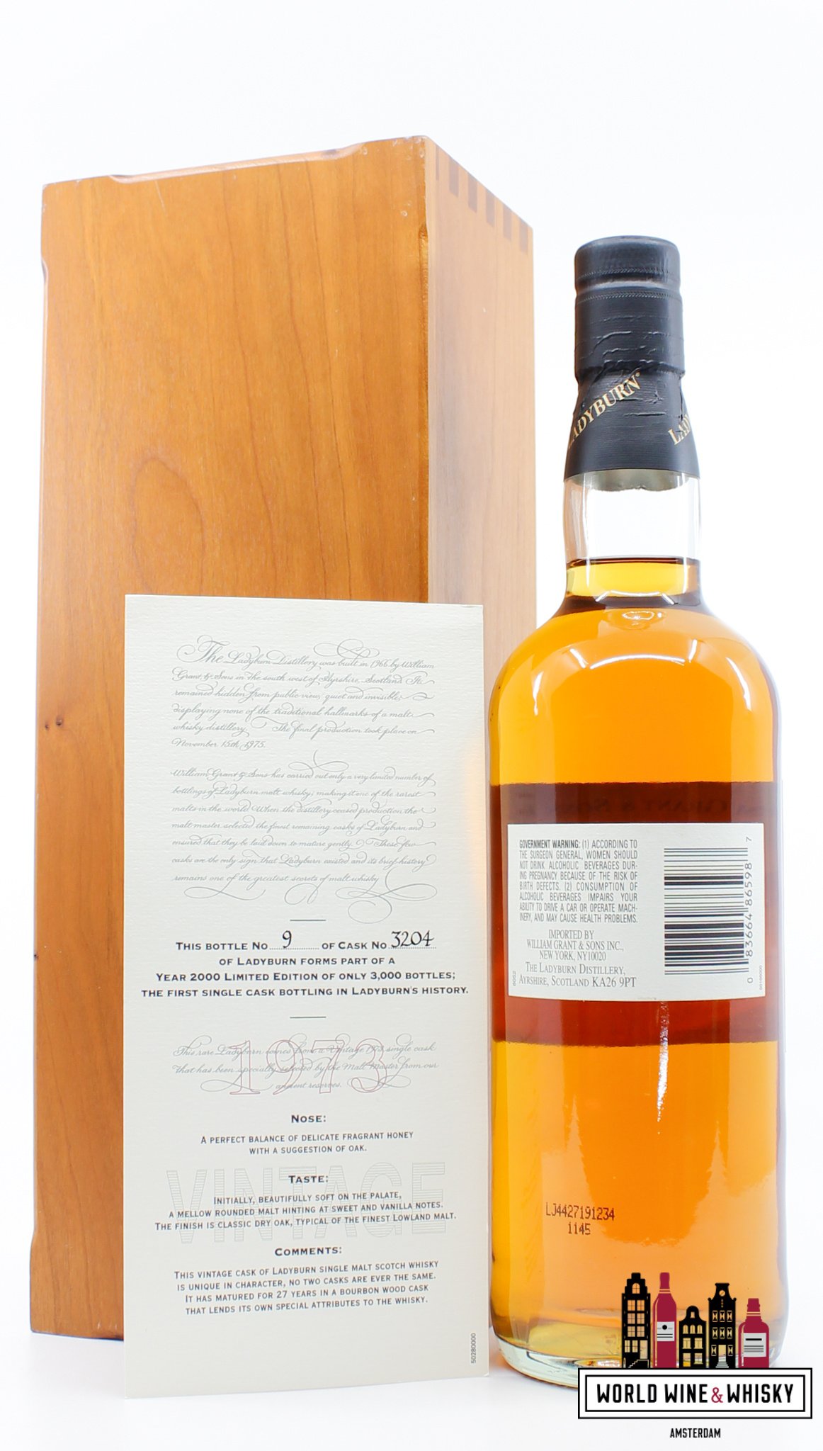 Ladyburn Ladyburn 27 Years Old 1973 2000 - Vintage Single Cask - Cask 3204 50.4% (1 of 3000)