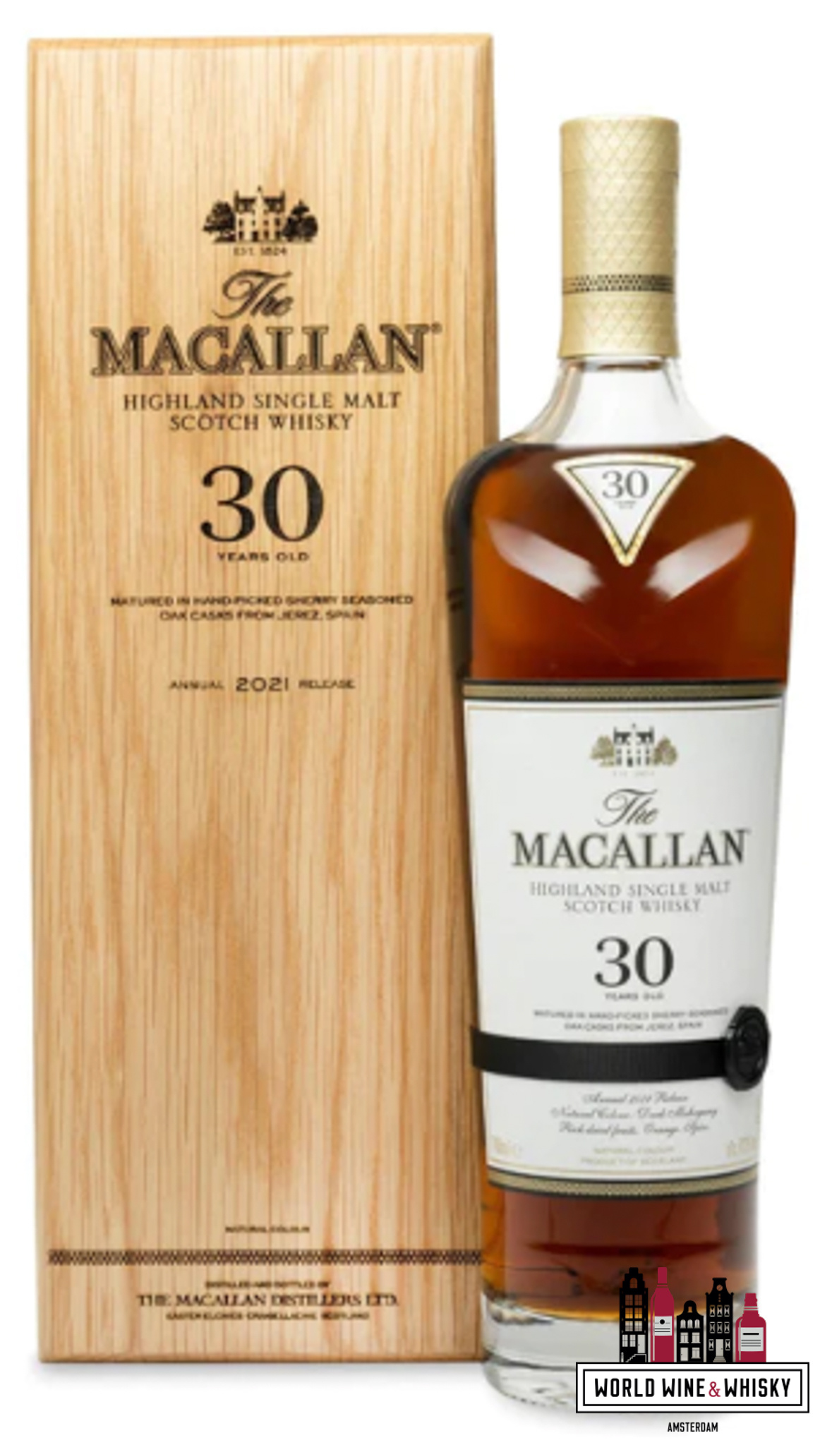 Macallan 30 Years Old - Sherry Casks - Annual 2021 Release 43% (in luxury  wooden case)