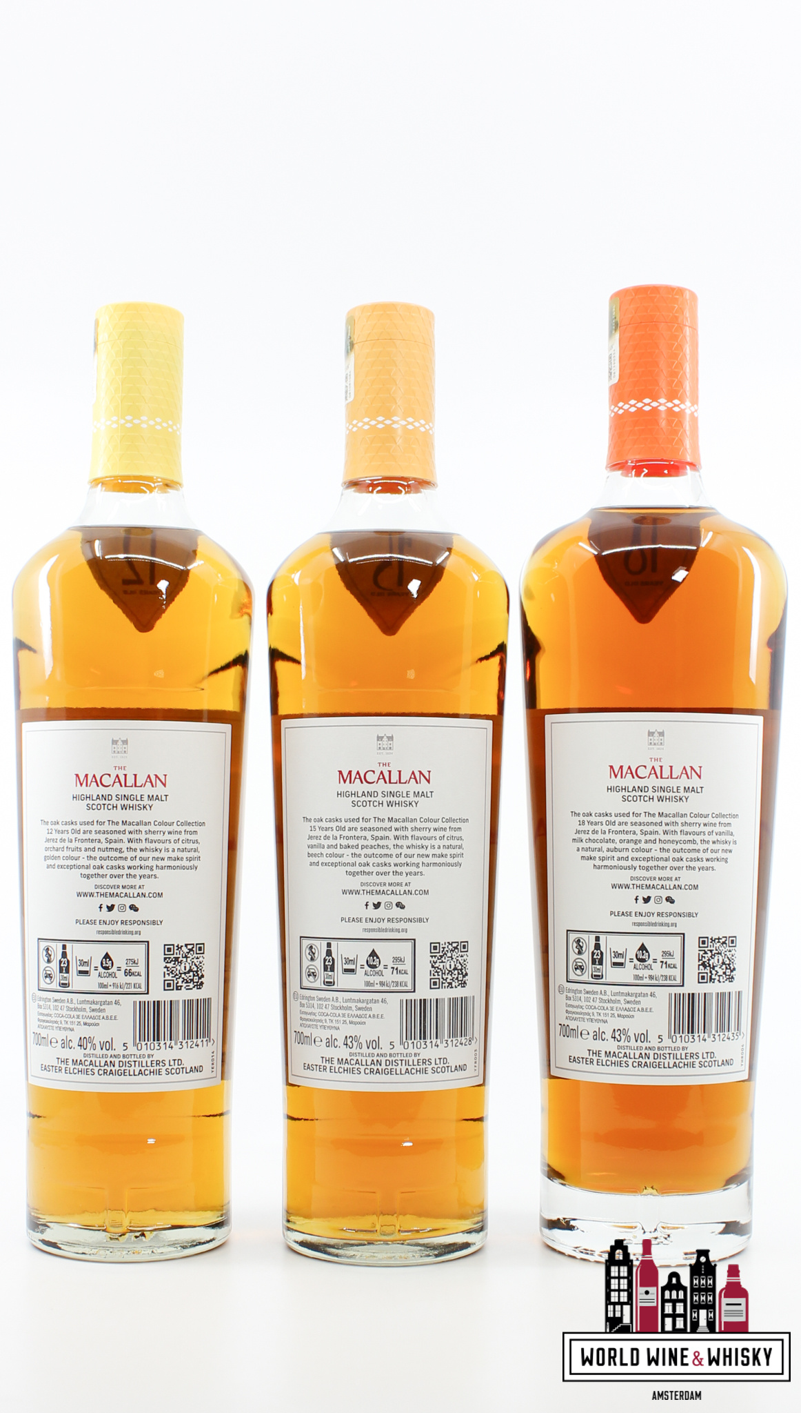 Macallan Macallan 12, 15 and 18 Years Old 2023 - Colour Collection (set of three bottles)