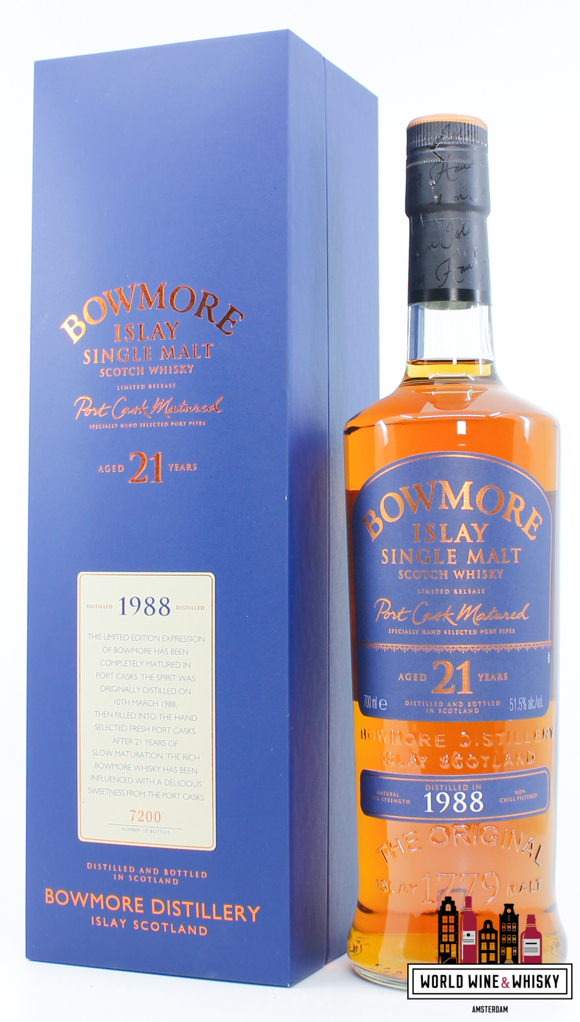 Bowmore Bowmore 21 Years Old 1988 2009 - Port Cask Matured - Limited Release 51.5% (1 of 7200)