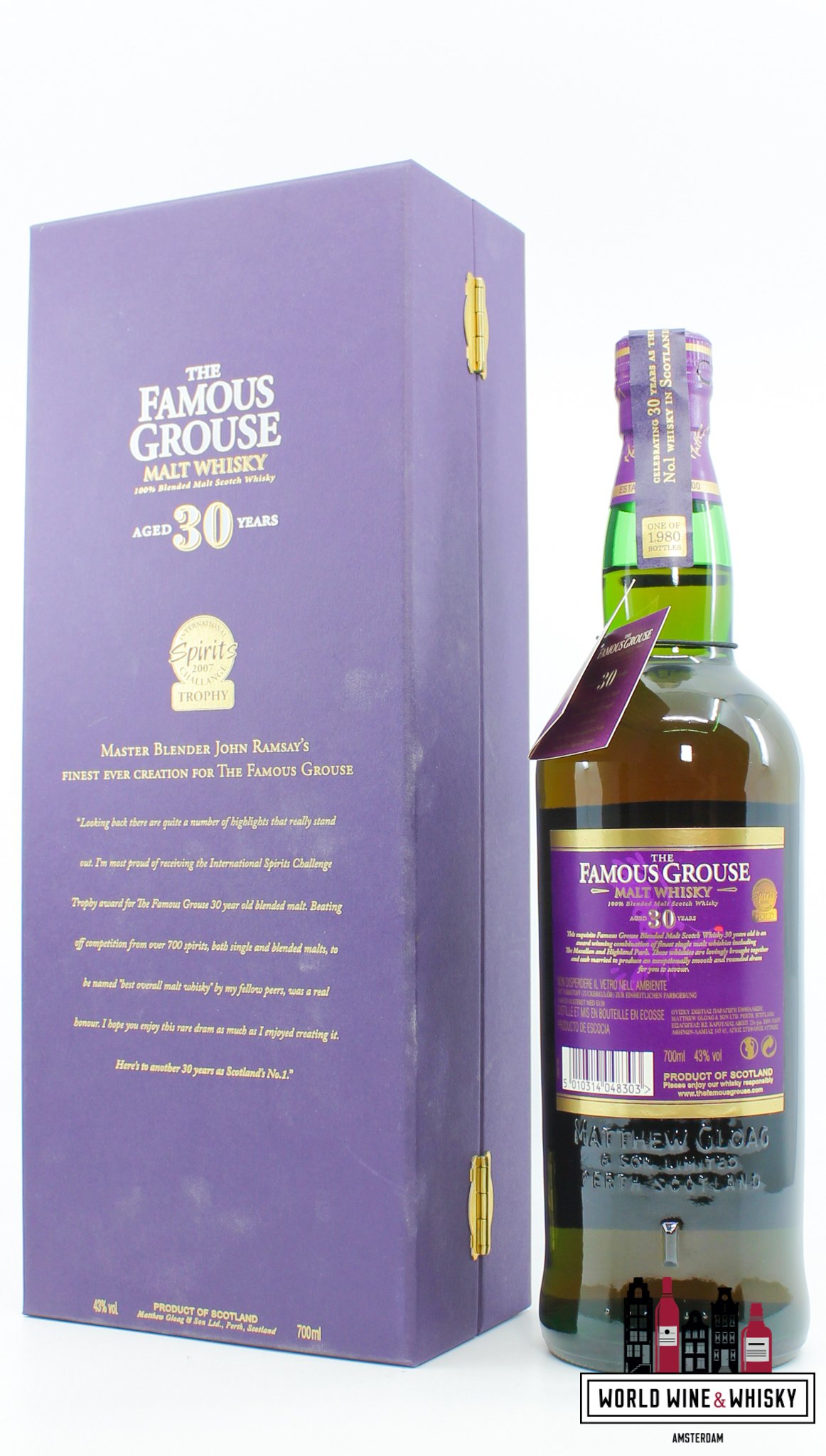 Famous Grouse Famous Grouse 30 Years Old - Malt Whisky - Limited Edition 43% (1 of 1980)