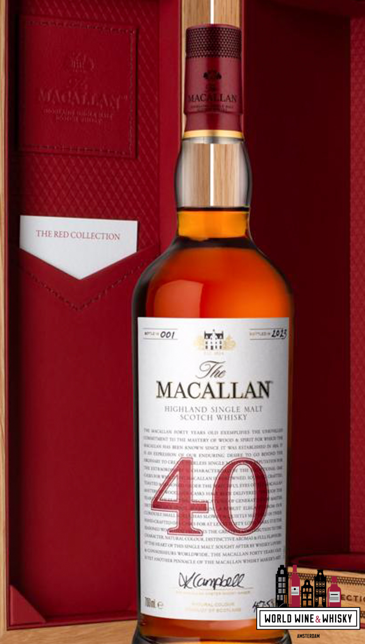 Macallan 40 Years Old 2023 - Red Collection 47.5%; World Macallan 40 Years Old 2023 - Red Collection 47.5%; World
