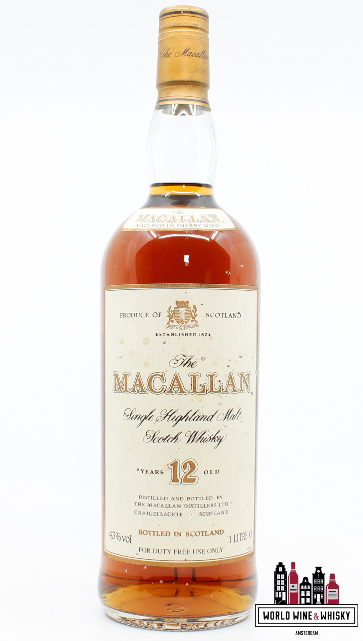 Macallan Macallan 12 Years Old - Sherry Wood - Duty Free Use Only 43% - 1 liter