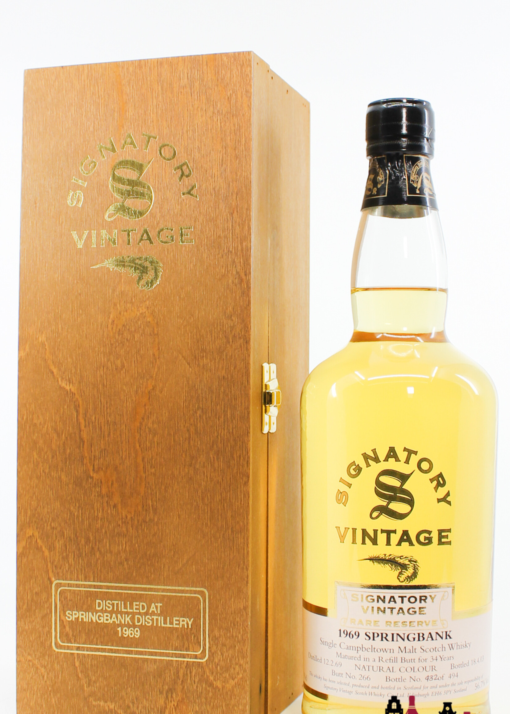 Springbank Springbank 34 Years Old 1969 2003 - Rare Reserve - Signatory Vintage - Cask 266 56.7% (1 of 494)