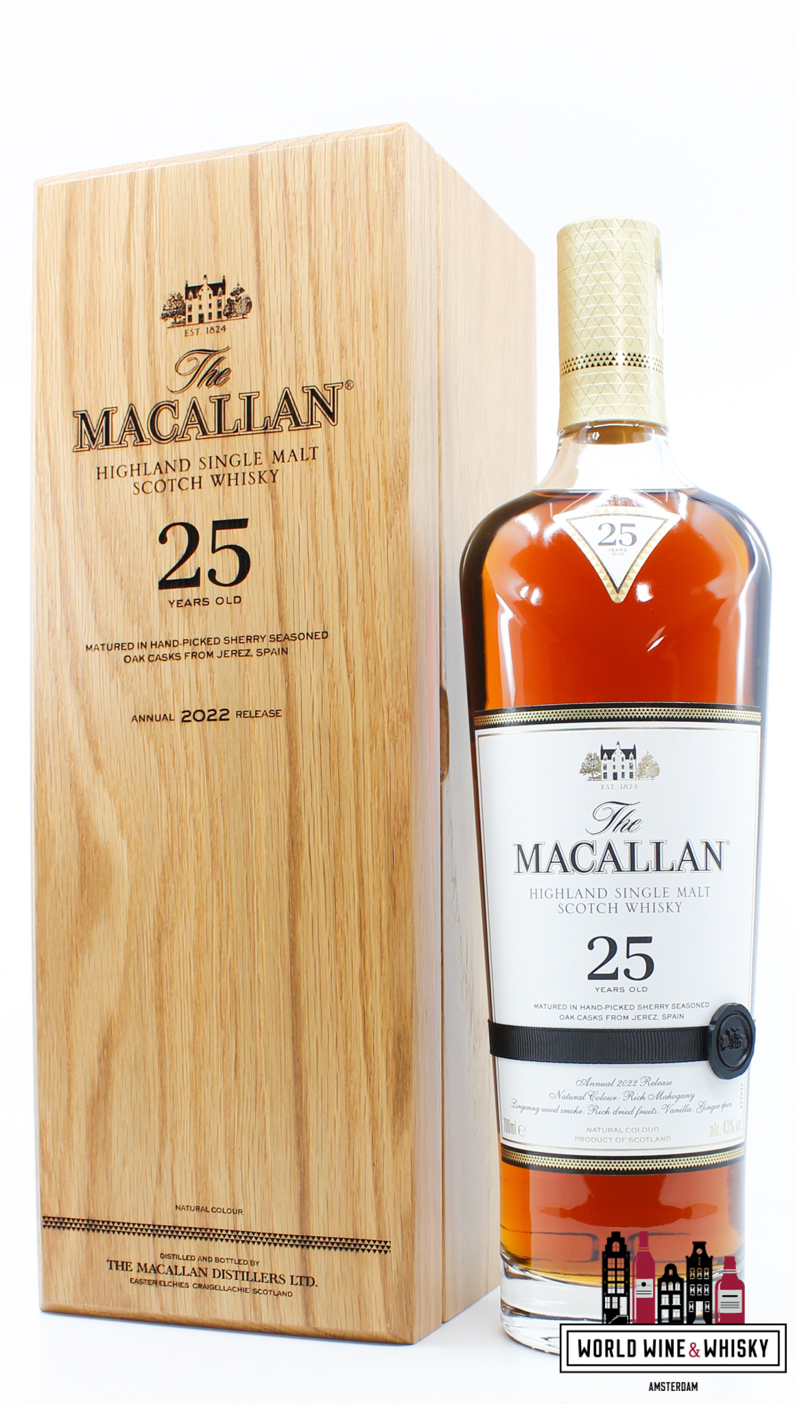 Macallan Macallan 25 Years Old 2022 - Sherry Oak Casks - Annual 2022 Release 43% (in luxury wooden case)