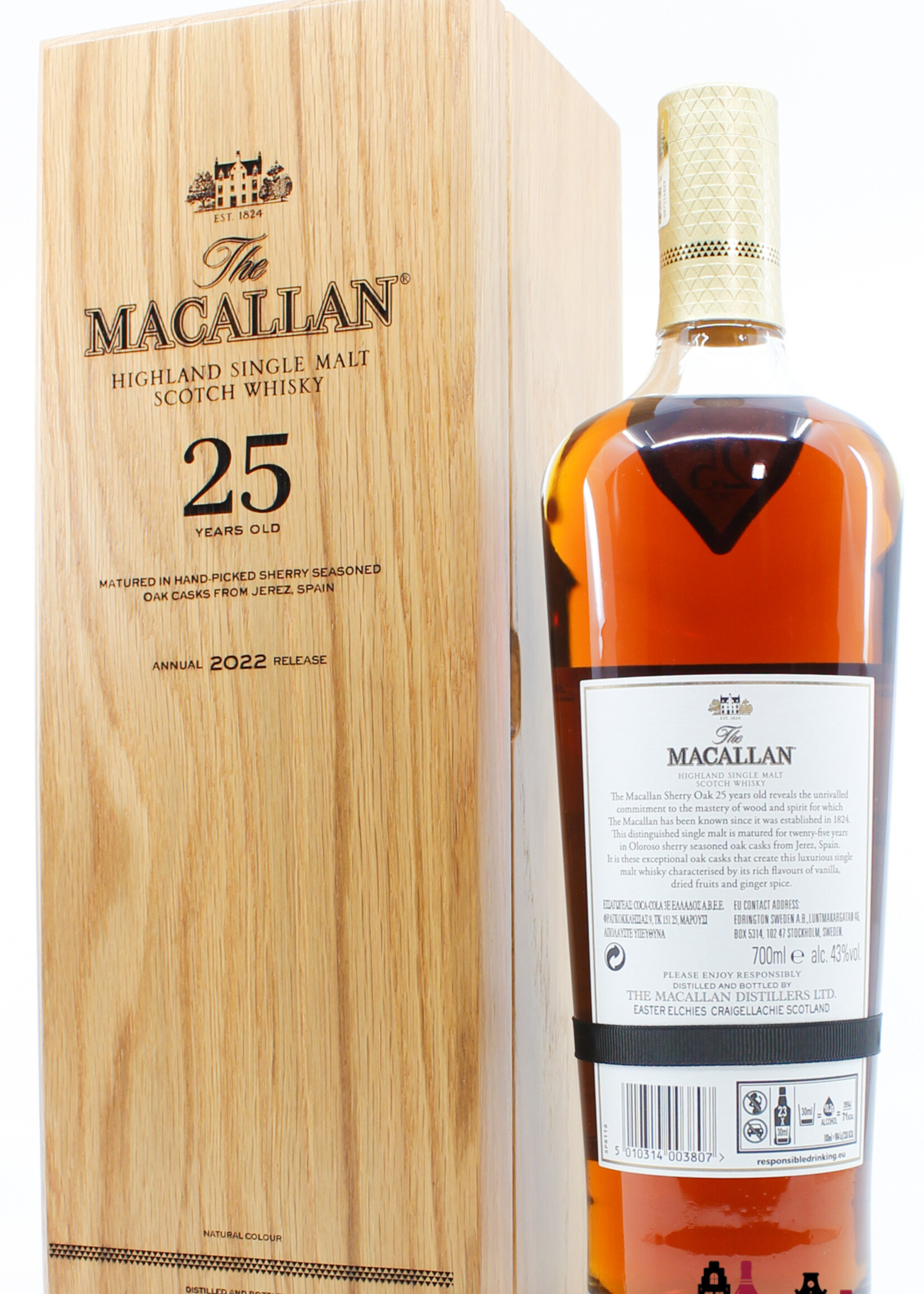 The Macallan Macallan 25 Years Old - Sherry Oak Casks - Annual 2022 Release 43%