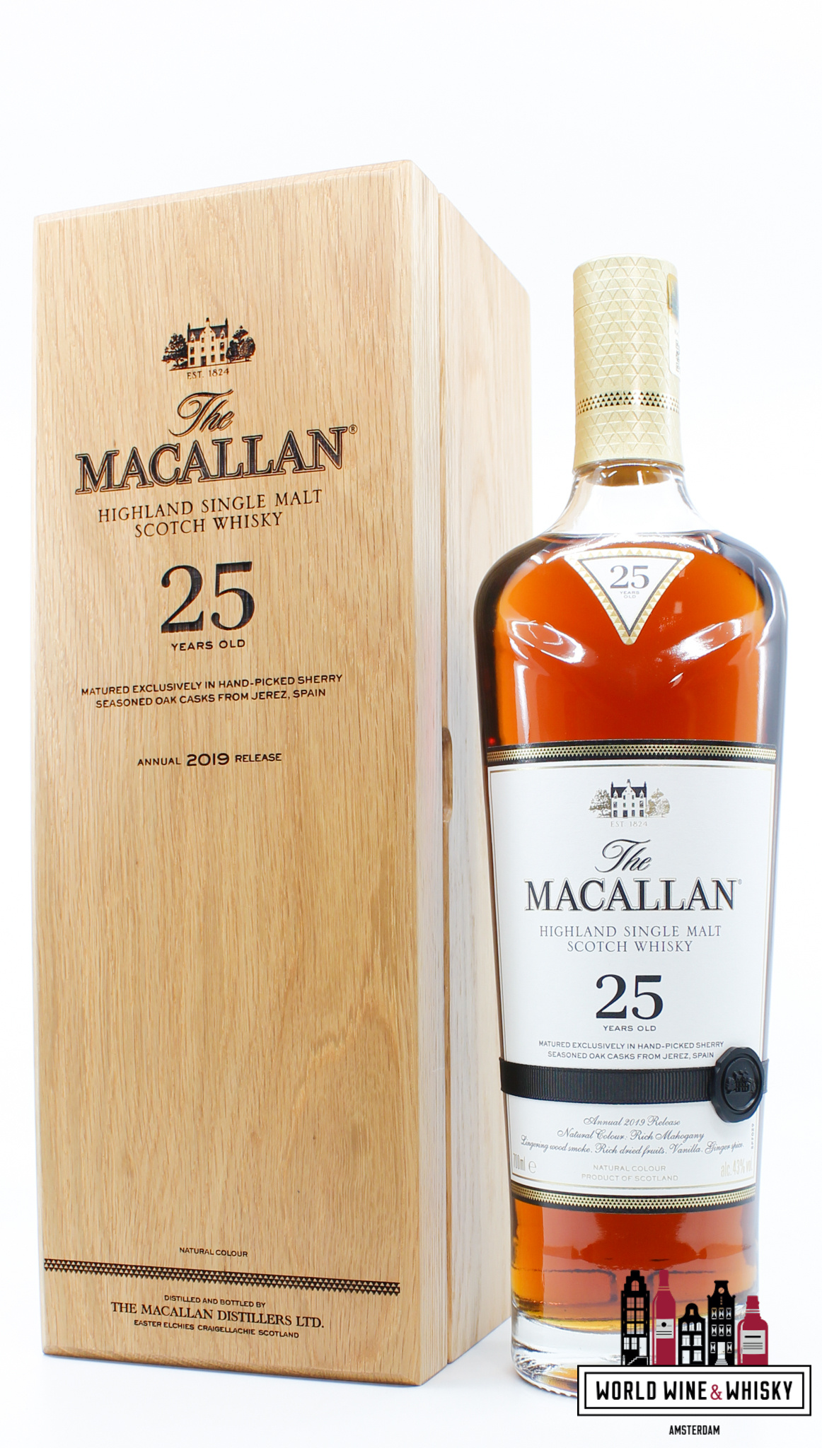 Macallan Macallan 25 Years Old 2019 - Sherry Oak Casks - Annual 2019 Release 43% (in luxury wooden case)