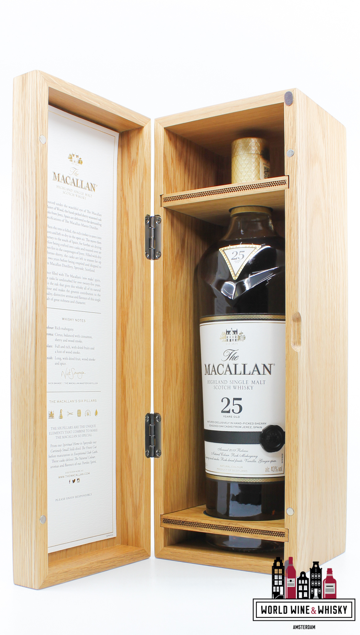 Macallan Macallan 25 Years Old - Sherry Oak Casks - Annual 2019 Release 43% (in luxury wooden case)