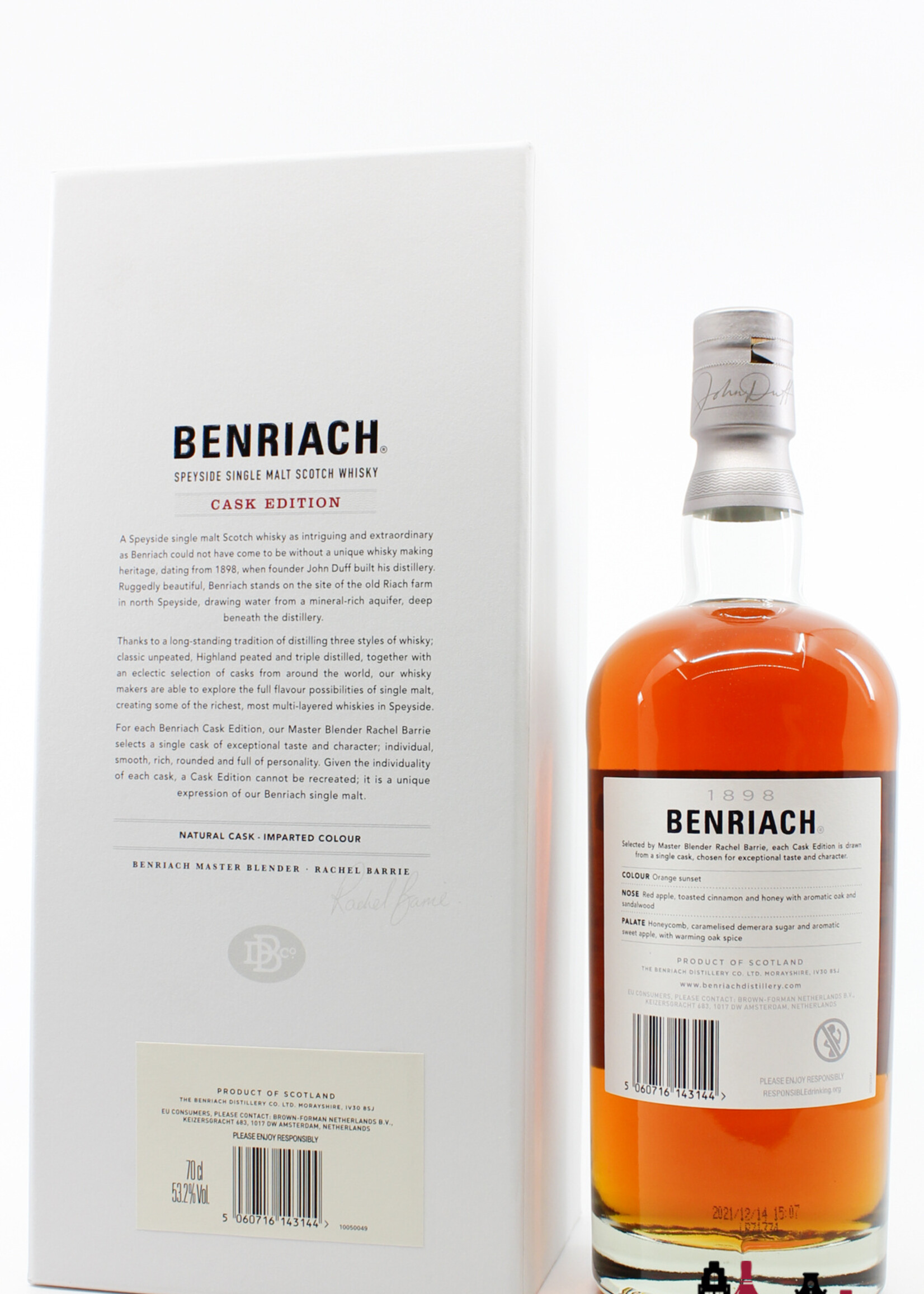 BenRiach BenRiach 24 Years Old 1997 2021 - Cask Edition - Cask 7423 - Virgin Oak Barrel 53.2% (1 of 244)