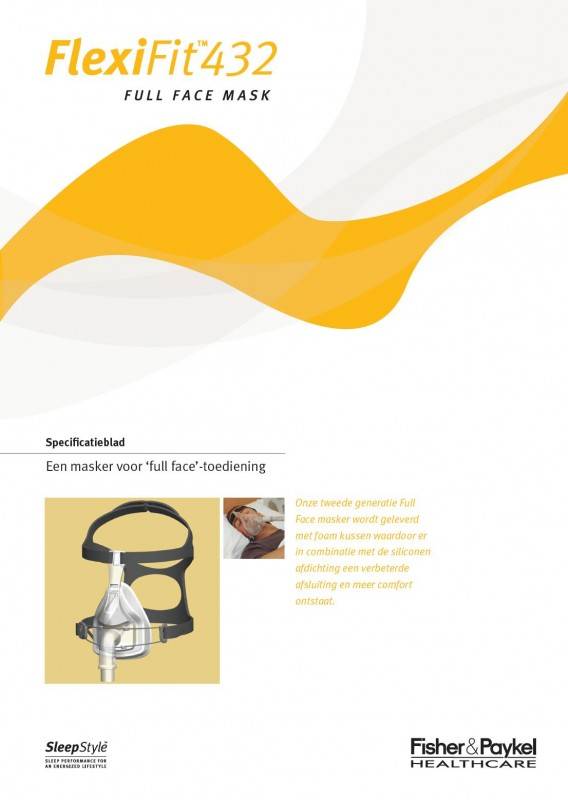 Fisher en Paykel Fisher & Paykel HC 432 Full face masker