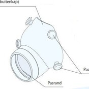 Maskerframe (non-vented) voor het Aerafit, gepersonaliseerd 3D geprint cpap neusmasker