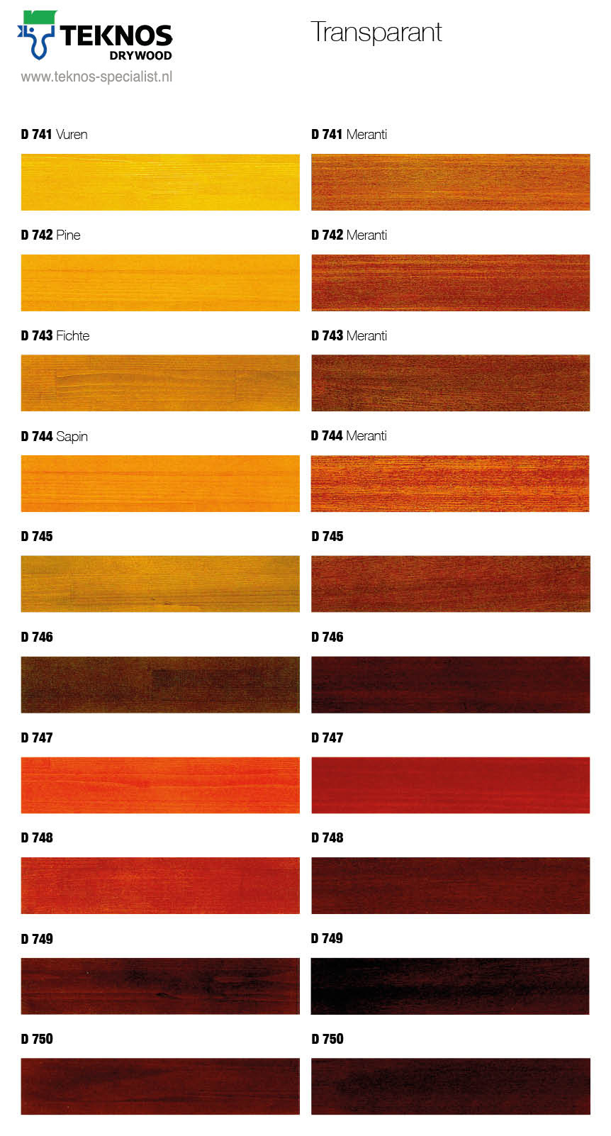 / Drywood Kleuren - kleurenkaart