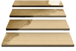 Houten trap transparante afwerking