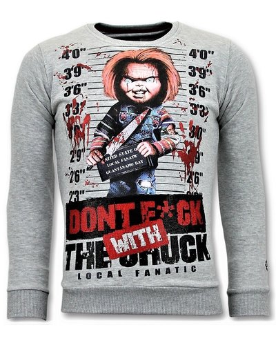 Local Fanatic Sweatshirt Men - Dont Fuck With Chuck - Gray