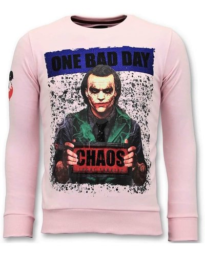 Local Fanatic Sudadera Hombre - Joker Chaos - Rosa