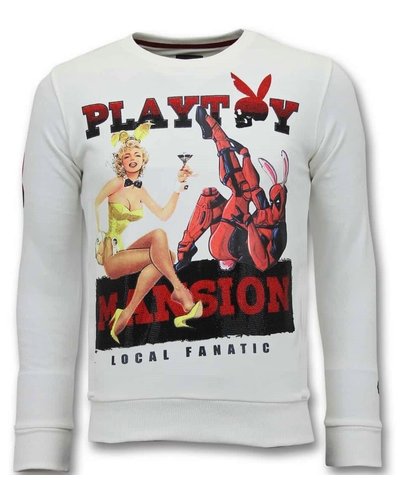 Local Fanatic Sudadera Hombre - The Playtoy Mansion - Blanco