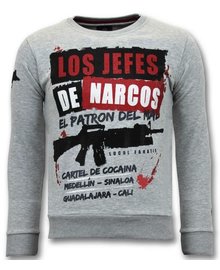 Local Fanatic Sweater Men - Los Jefes De Narcos - Grau