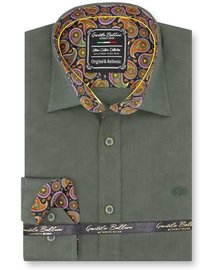 Gentili Bellini Mens Shirts - Paisley Design - Green