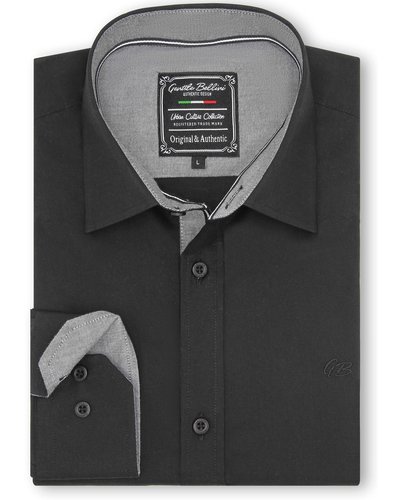 Gentili Bellini Mens Shirts - Chambray Design - Black