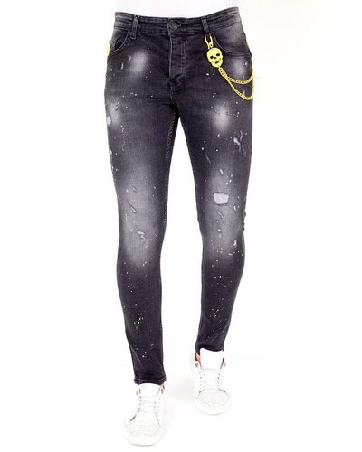 Local Fanatic Heren Jeans - Slim Fit - LF-DNM-1033 - Zwart