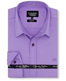 Gentili Bellini Herrenhemd - Luxus Plain Satin - Lila