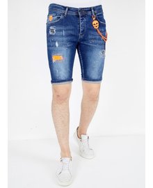 Local Fanatic Herren Denim Shorts - Slim Fit - LF-DNM-1049 - Blau