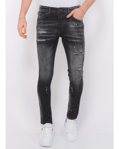 Local Fanatic Stonewashed Men’s Jeans - Slim Fit -1085- Black